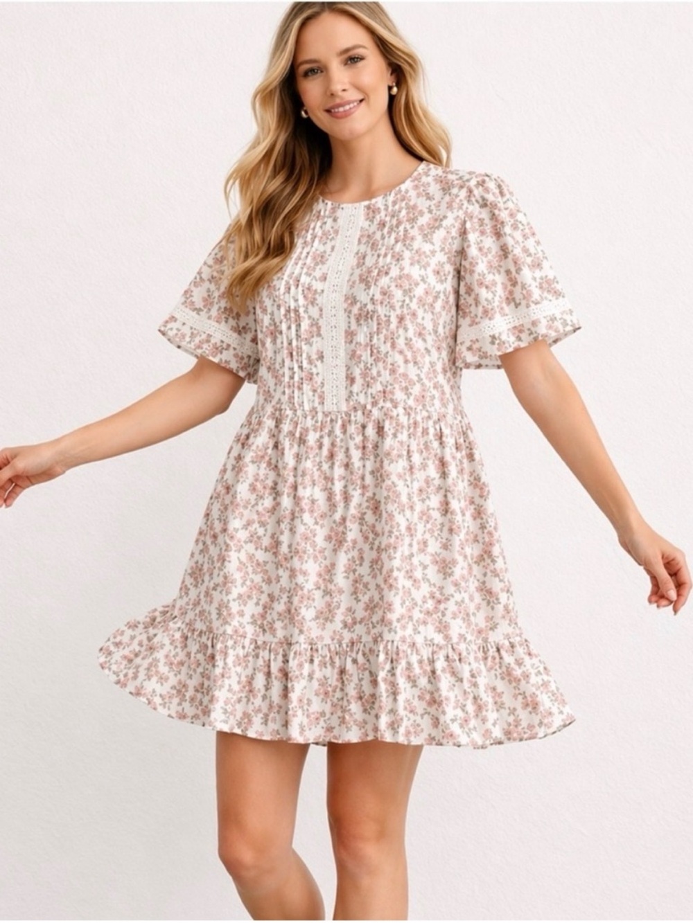 Joe Fresh x Jillian Harris Cotton Flower Print Mini Dress